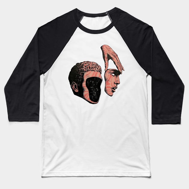 The man without a face - Digital drawing - Color Baseball T-Shirt by euror-design